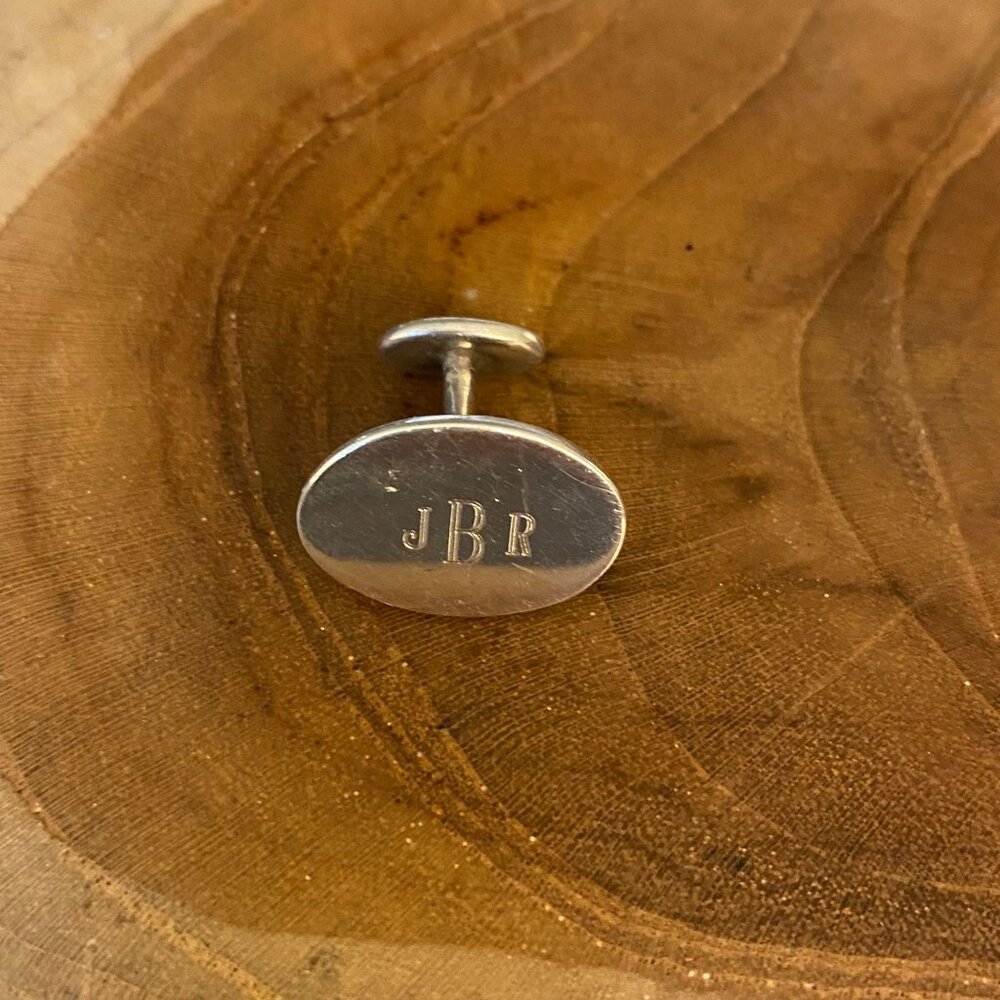 Single Engraved Cufflink, Sterling Silver